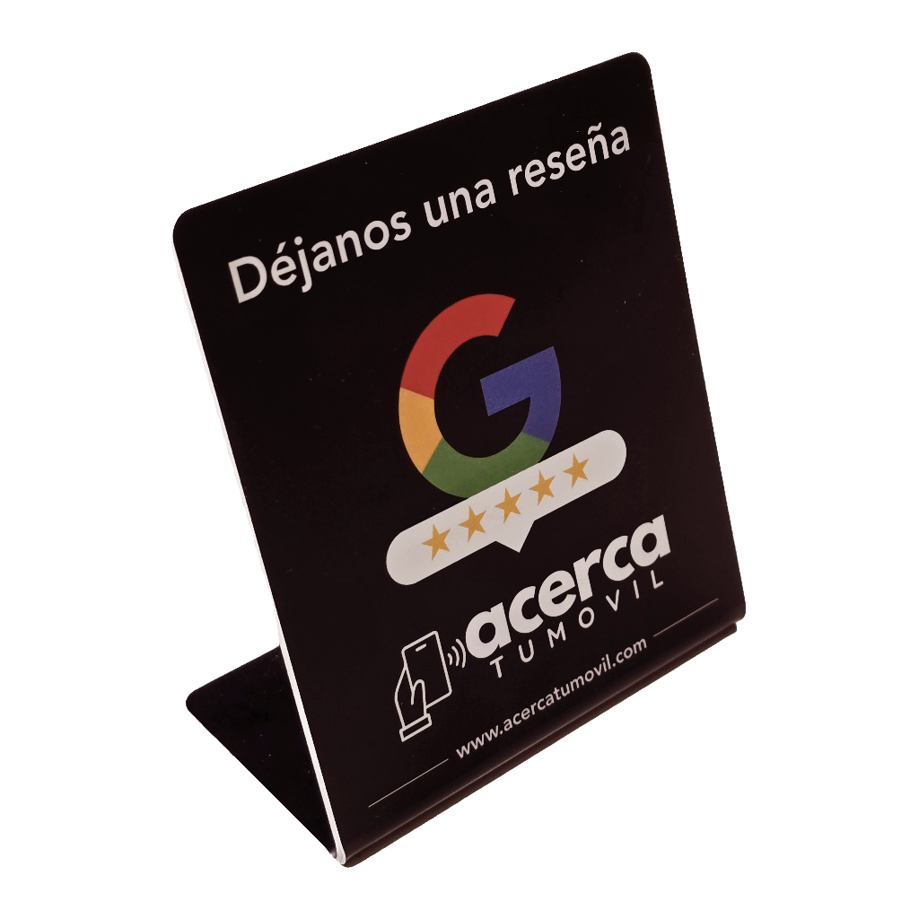 Stand acrílico con NFC para reseñas de Google